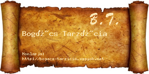 Bogács Tarzícia névjegykártya